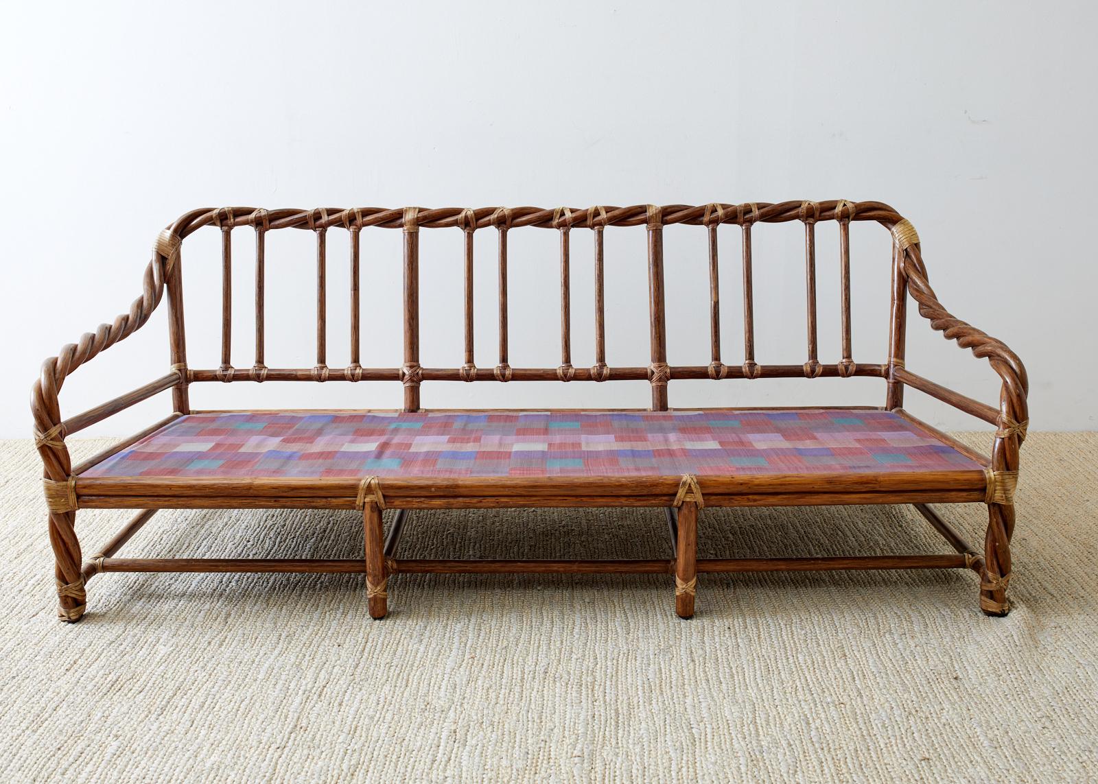 McGuire California Organic Modern Twisted Rattan Sofa 3
