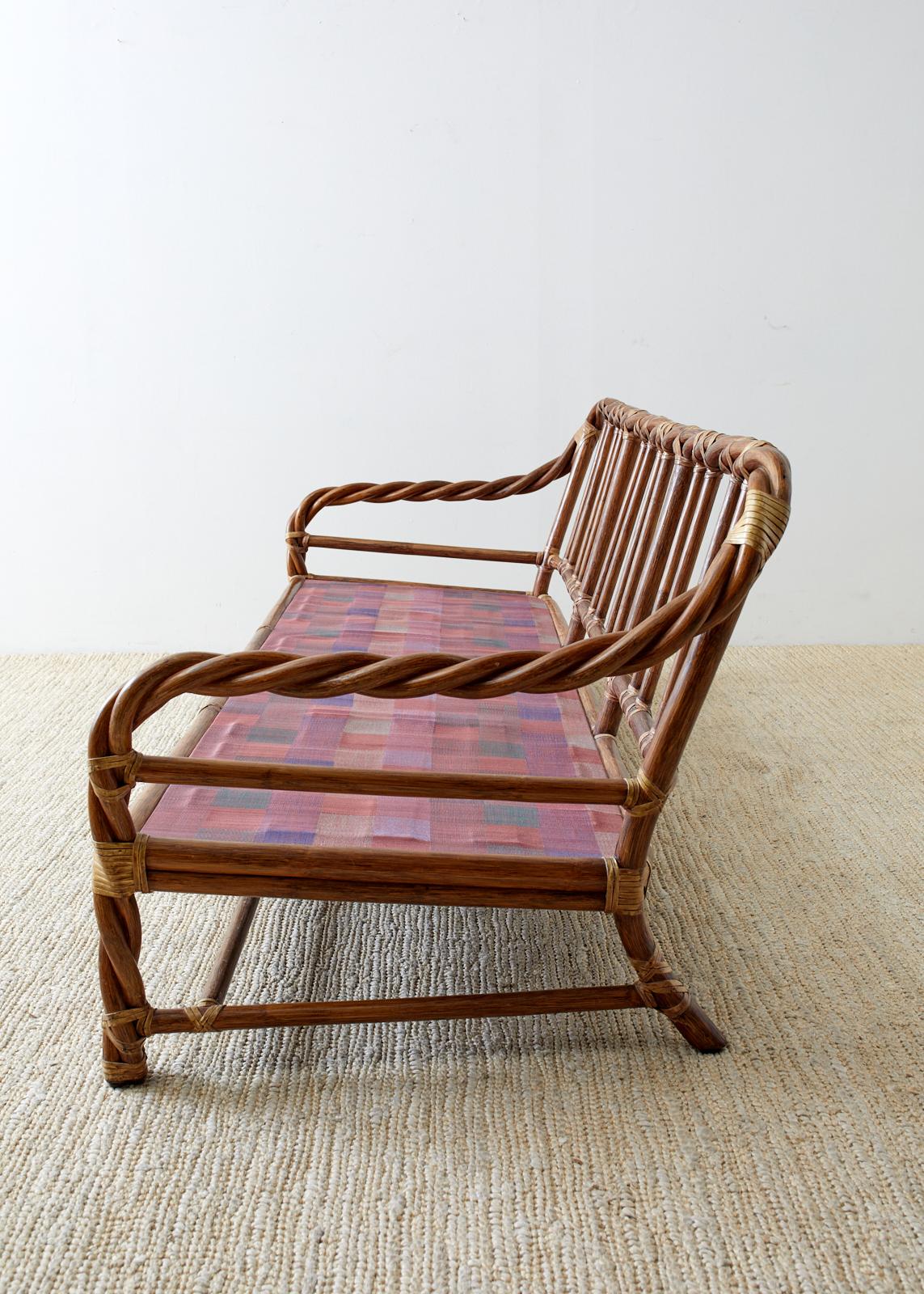 McGuire California Organic Modern Twisted Rattan Sofa 4