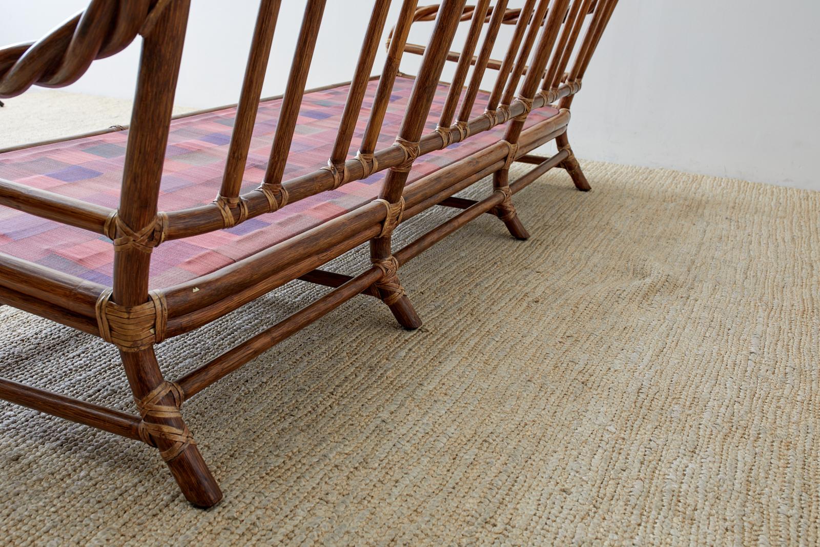 McGuire California Organic Modern Twisted Rattan Sofa 8