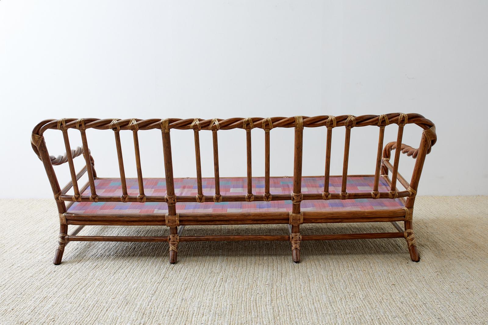 McGuire California Organic Modern Twisted Rattan Sofa 9
