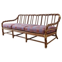 McGuire California Organic Modern Twisted Rattan Sofa