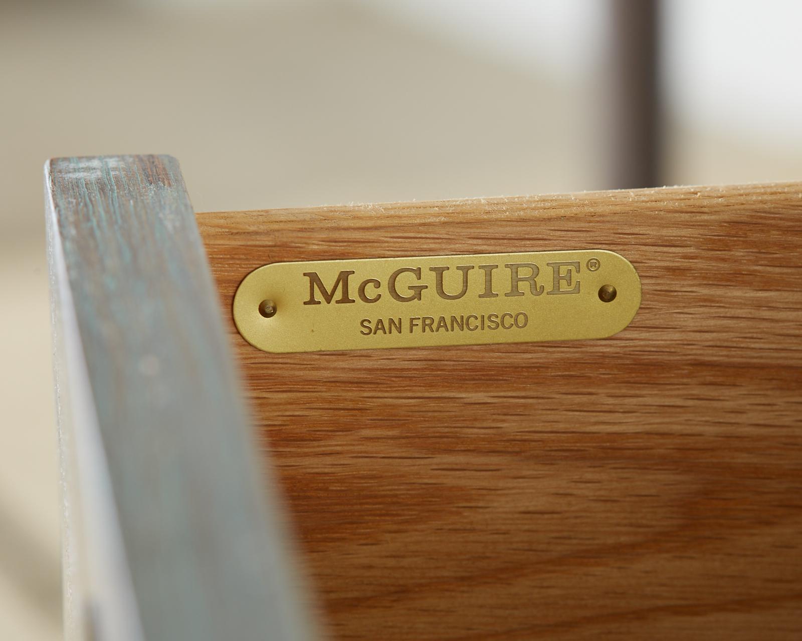 McGuire Cerused Rattan Oak Bar Cart Server Buffet  9