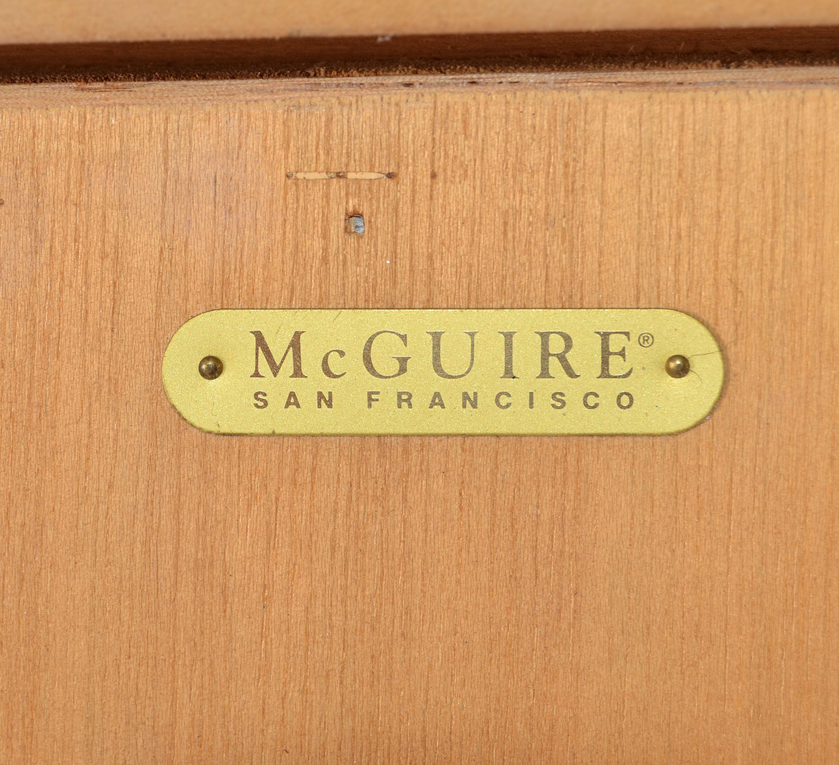 McGuire Console Table Richard Hannum Huxley Collection Faux Bamboo Cherry Wood For Sale 8