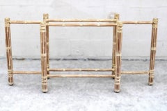 McGuire Console Table with Six Legs in Light Bamboo with Stone Top included