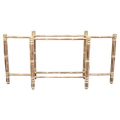 McGuire Console Table with Six Legs in Light Bamboo with Stone Top included