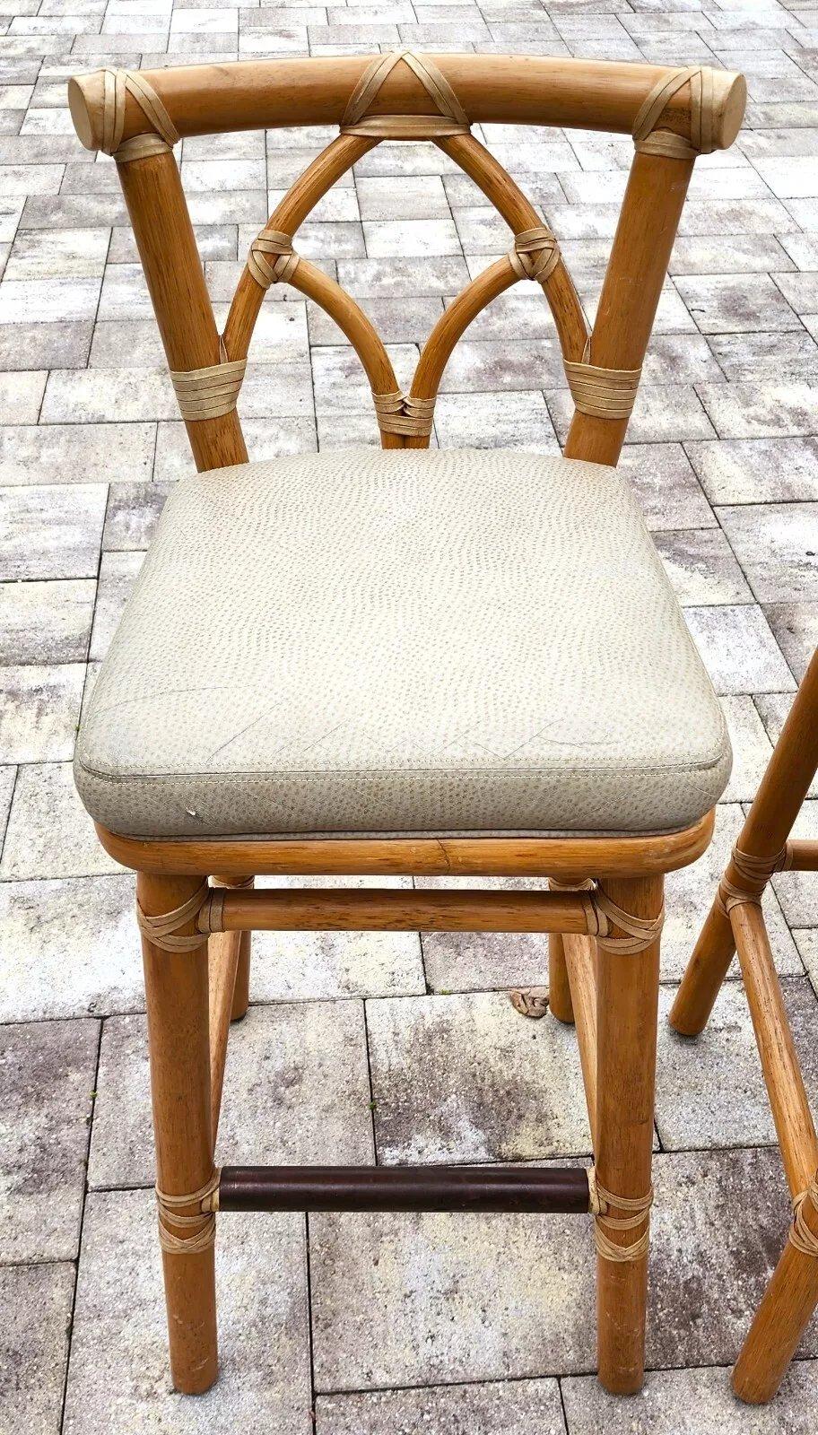 McGuire Counter Bar Stools Bamboo For Sale 7