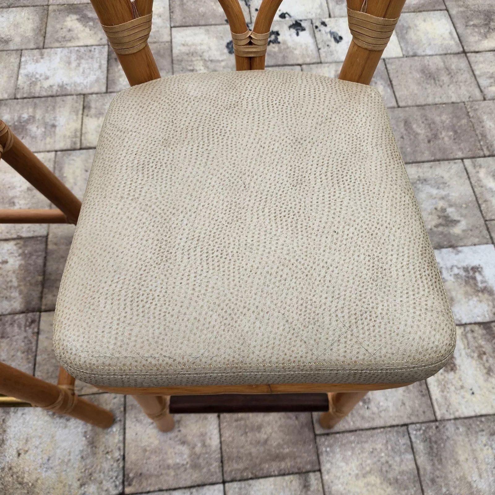 Leather McGuire Counter Bar Stools Bamboo For Sale
