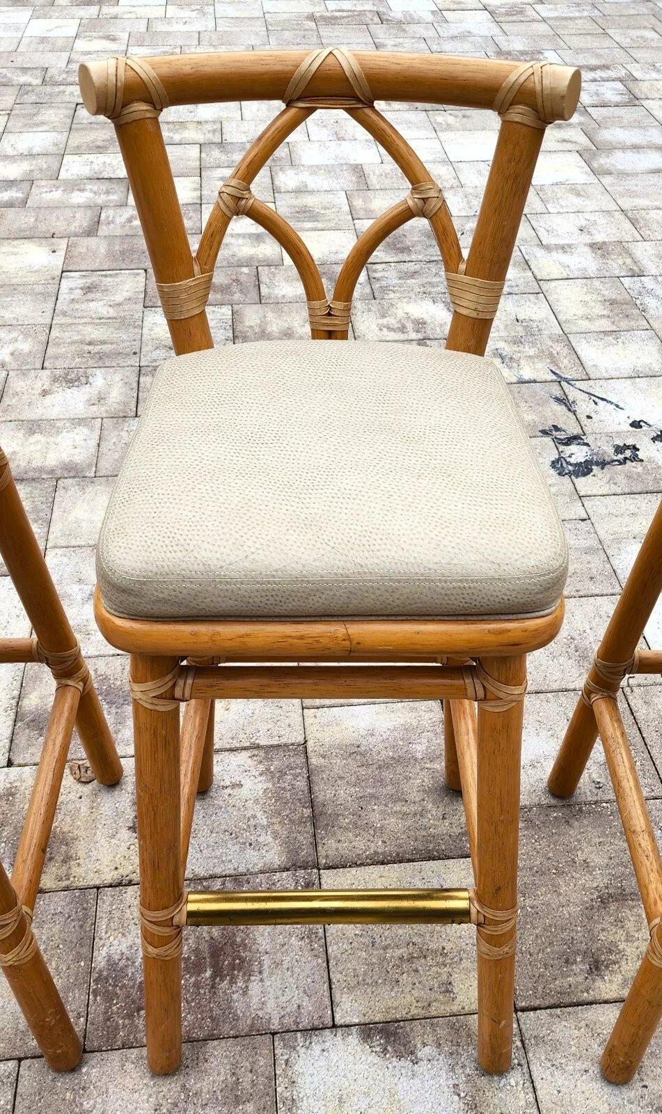McGuire Counter Bar Stools Bamboo For Sale 3
