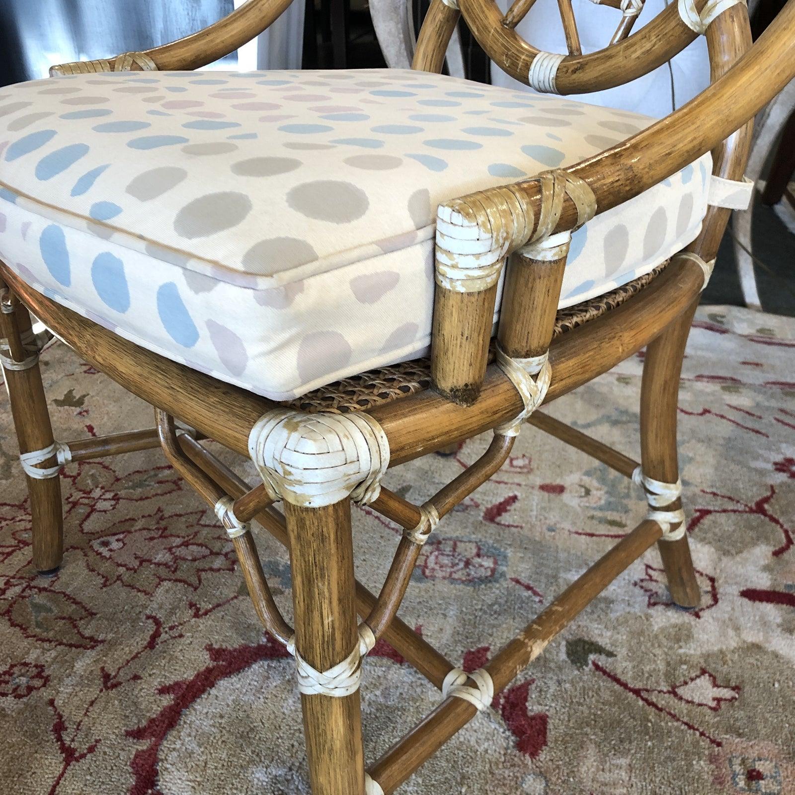 McGuire Cracked Ice Dining Chairs, Seat of Four In Good Condition For Sale In San Francisco, CA