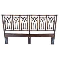 McGuire Dark Bamboo & Ebonized Mahogany Leather King Size Headboard Bed MINT!