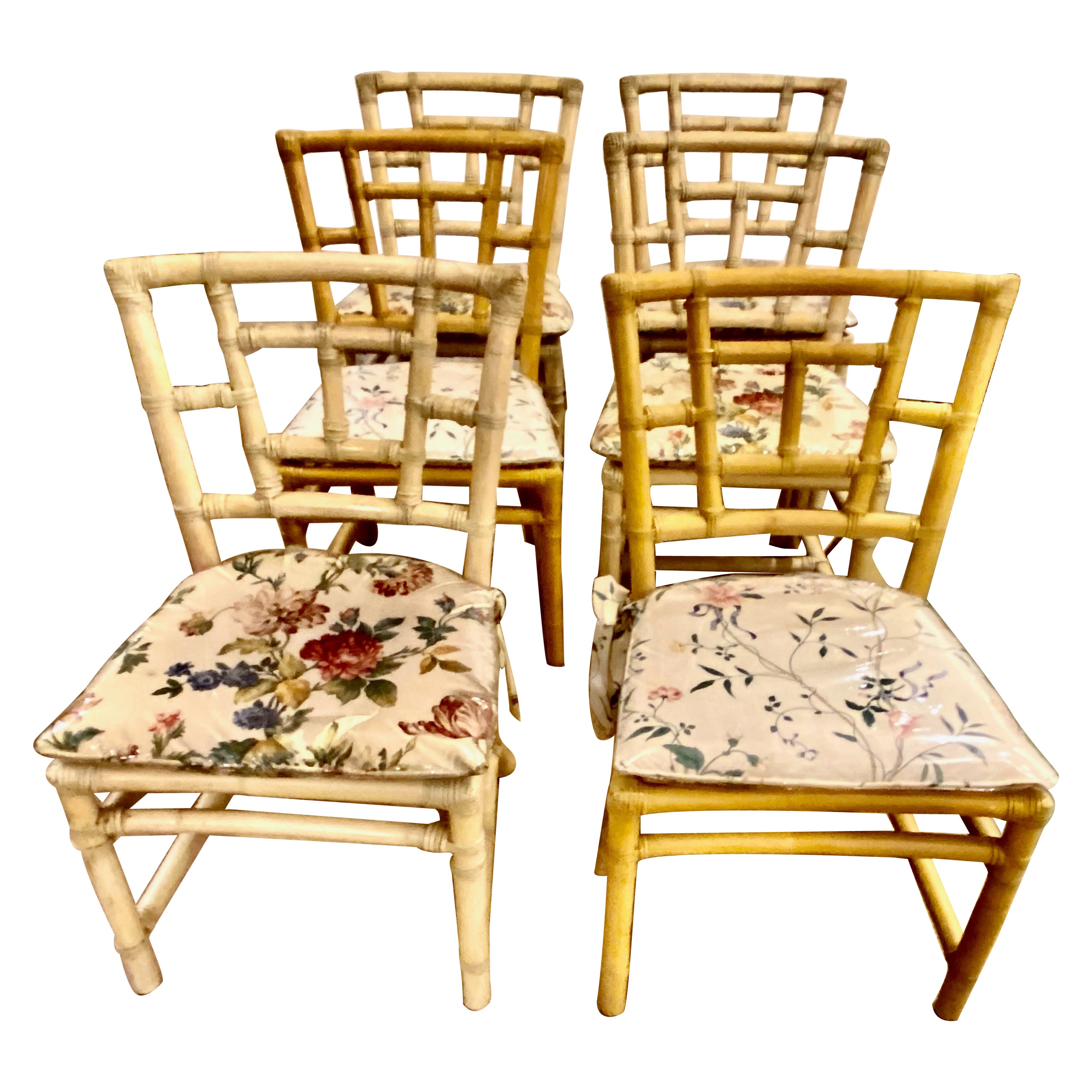 McGuire Dining Room Chairs, 2 sets of 2 (finish variation between the pairs)