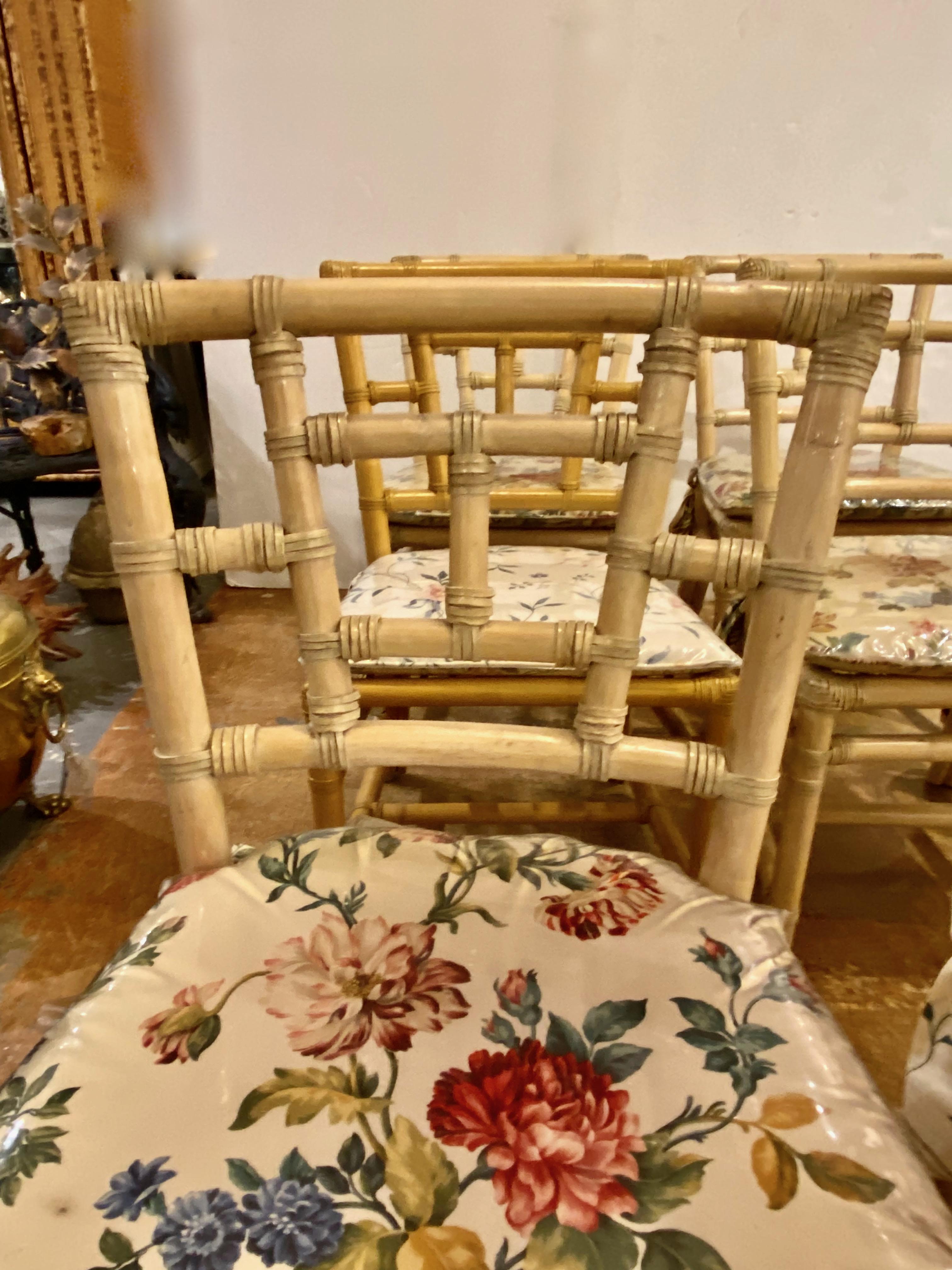 McGuire Dining Room Chairs, Set of 8 In Good Condition For Sale In Pasadena, CA