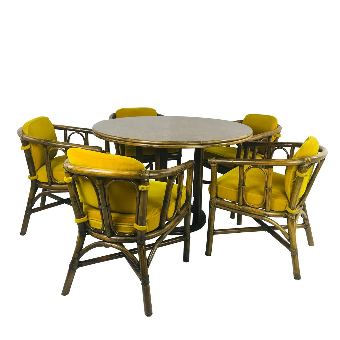 McGuire Dining Set with Five Chairs and Round Table