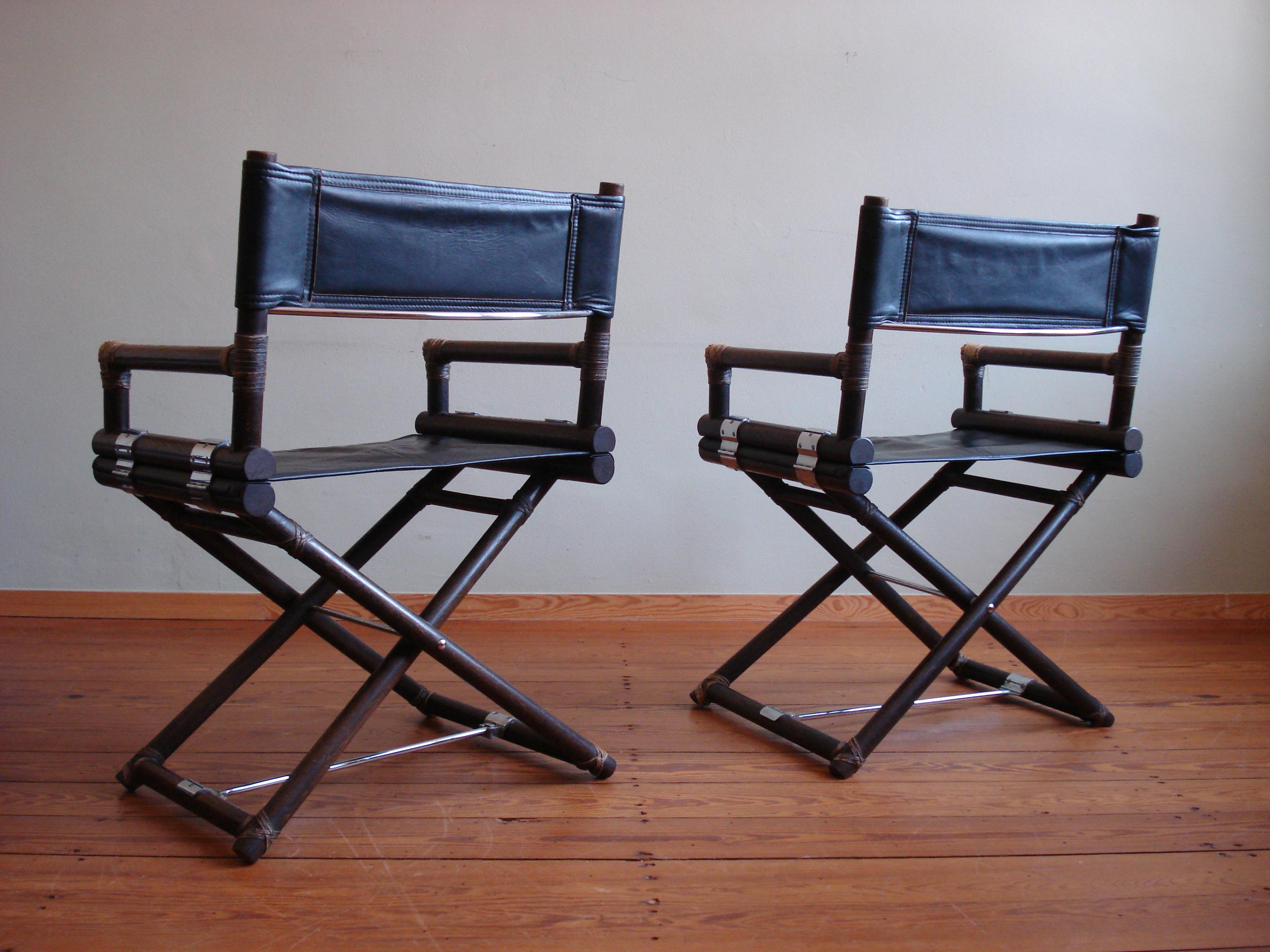 North American McGuire Director's Chairs X-Chair, Set of 2, 1950s