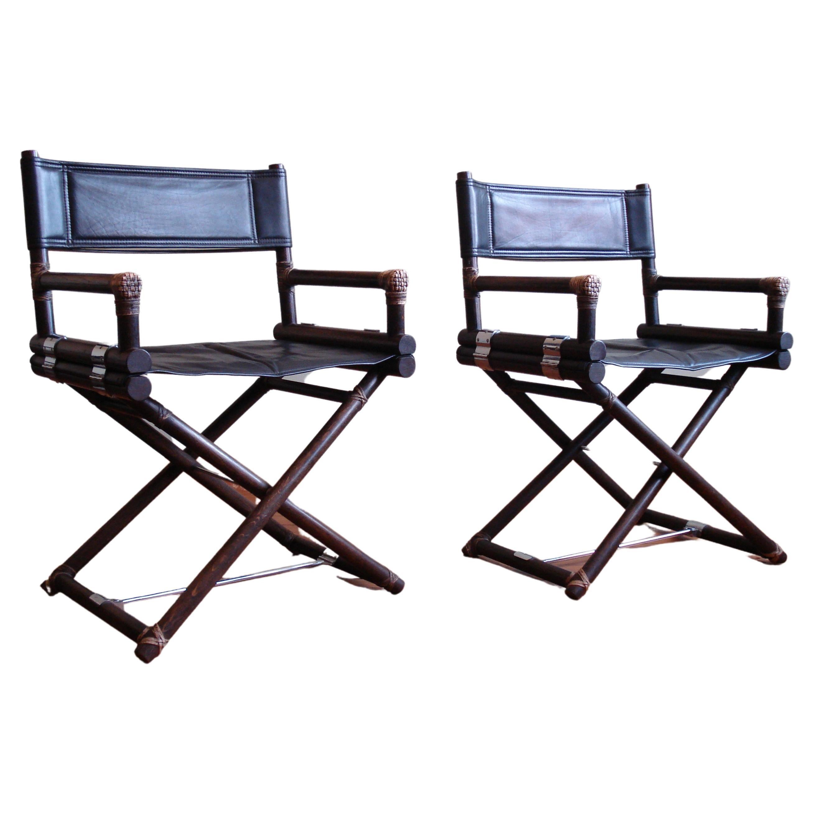 McGuire Director's Chairs X-Chair, Set of 2, 1950s