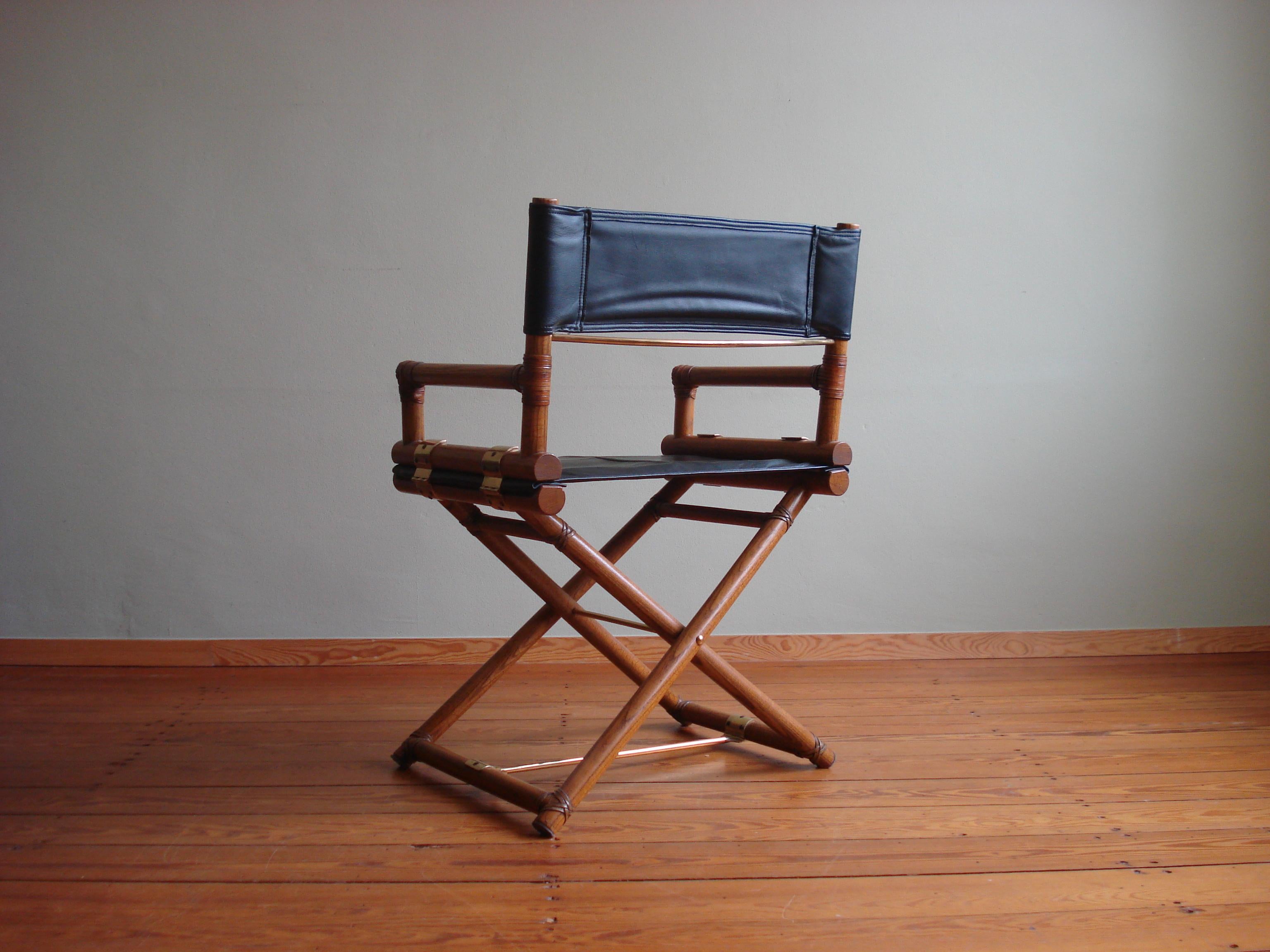 McGuire Director's Chairs X-Chair, Set of 4, 1950s In Good Condition For Sale In Stuttgart, DE