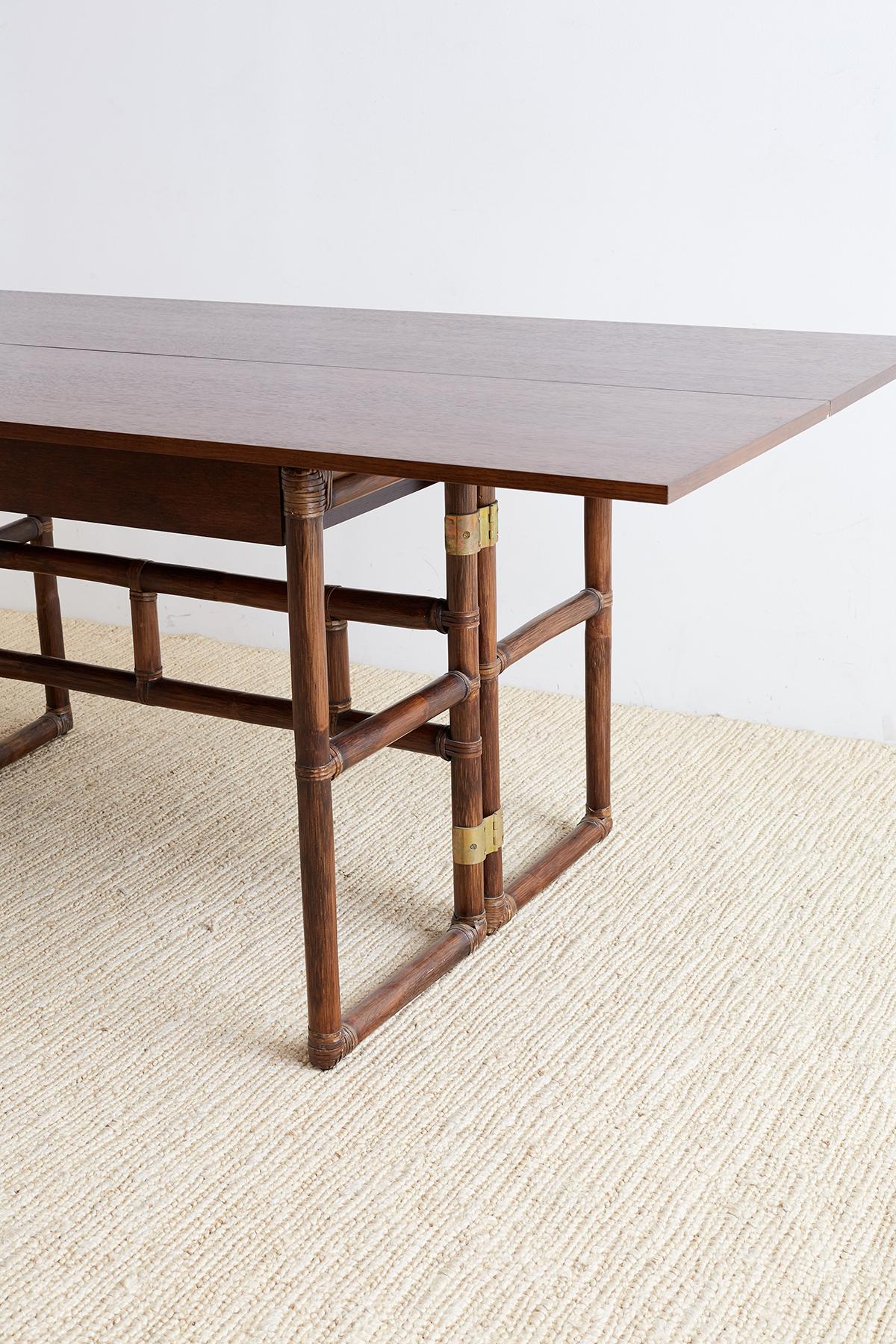 Mid-Century Modern McGuire Flip-Top Server Console or Dining Table