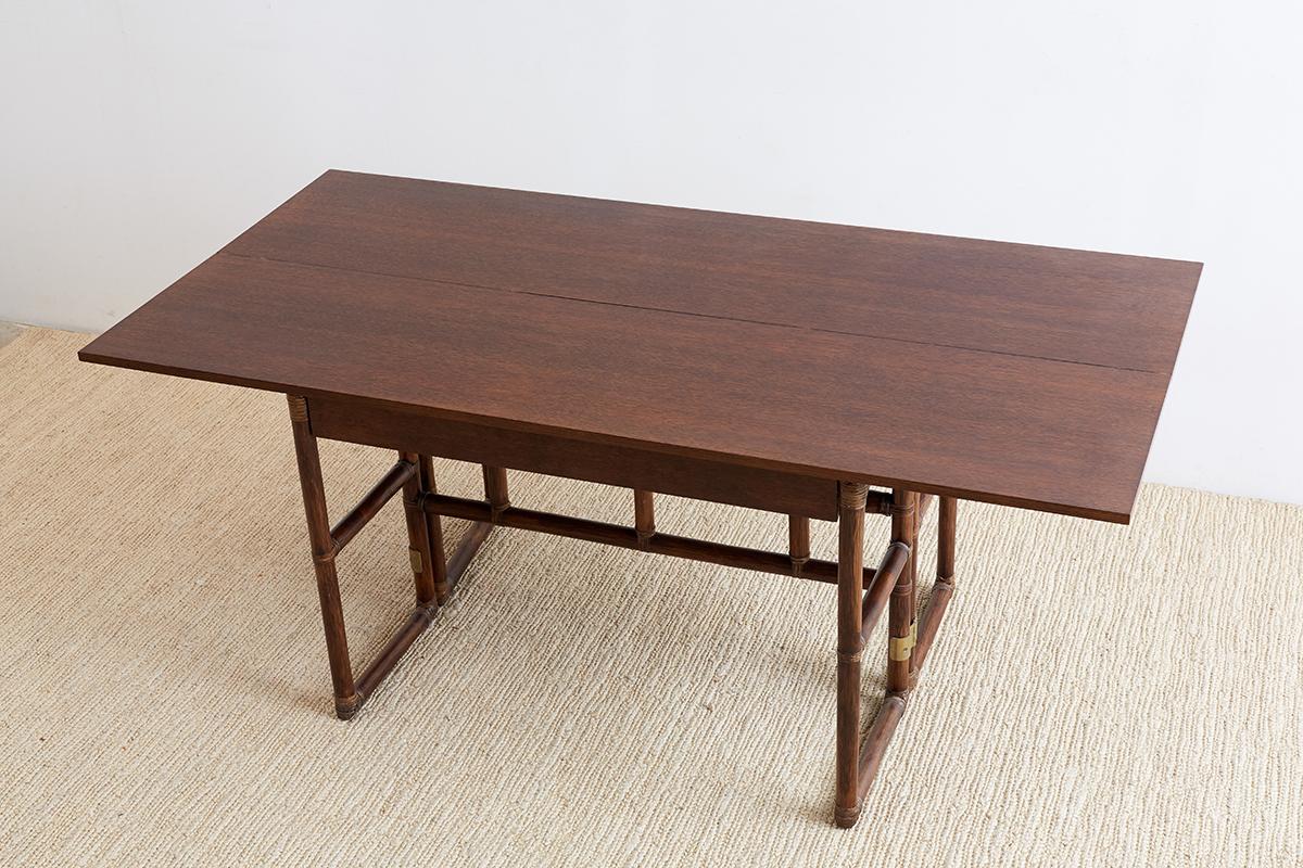 Hand-Crafted McGuire Flip-Top Server Console or Dining Table