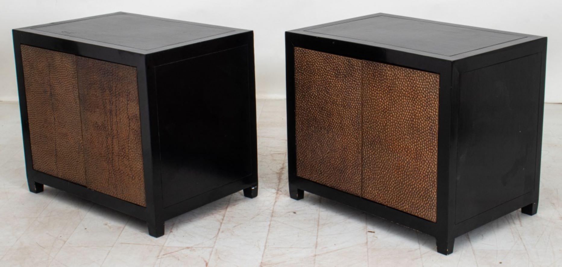 Shagreen McGuire for Baker Two-Door Cabinets, 2 For Sale