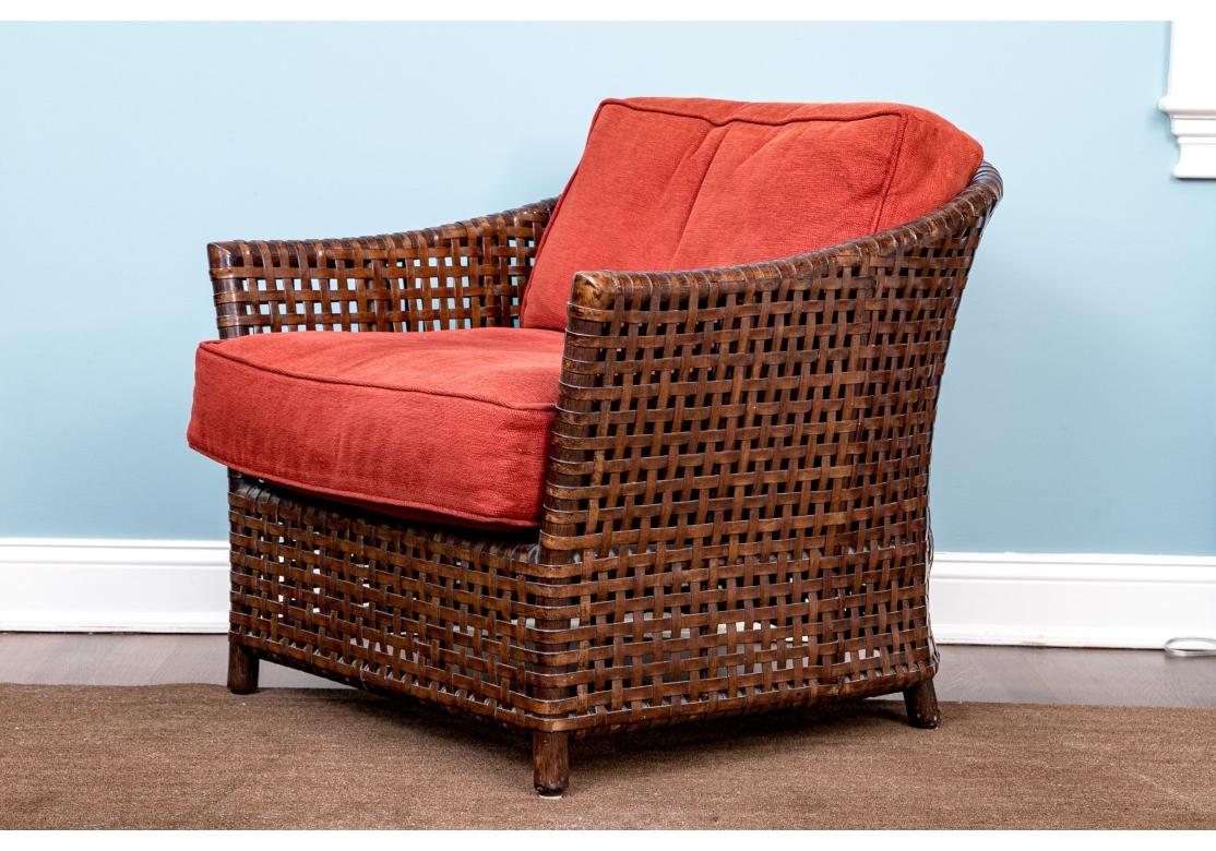 McGuire Furniture Antalya Lounge Chair With Ottoman In Fair Condition For Sale In Bridgeport, CT