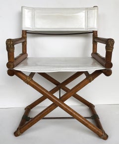 McGuire Furniture of San Francisco Director Chairs in Oak, Pair