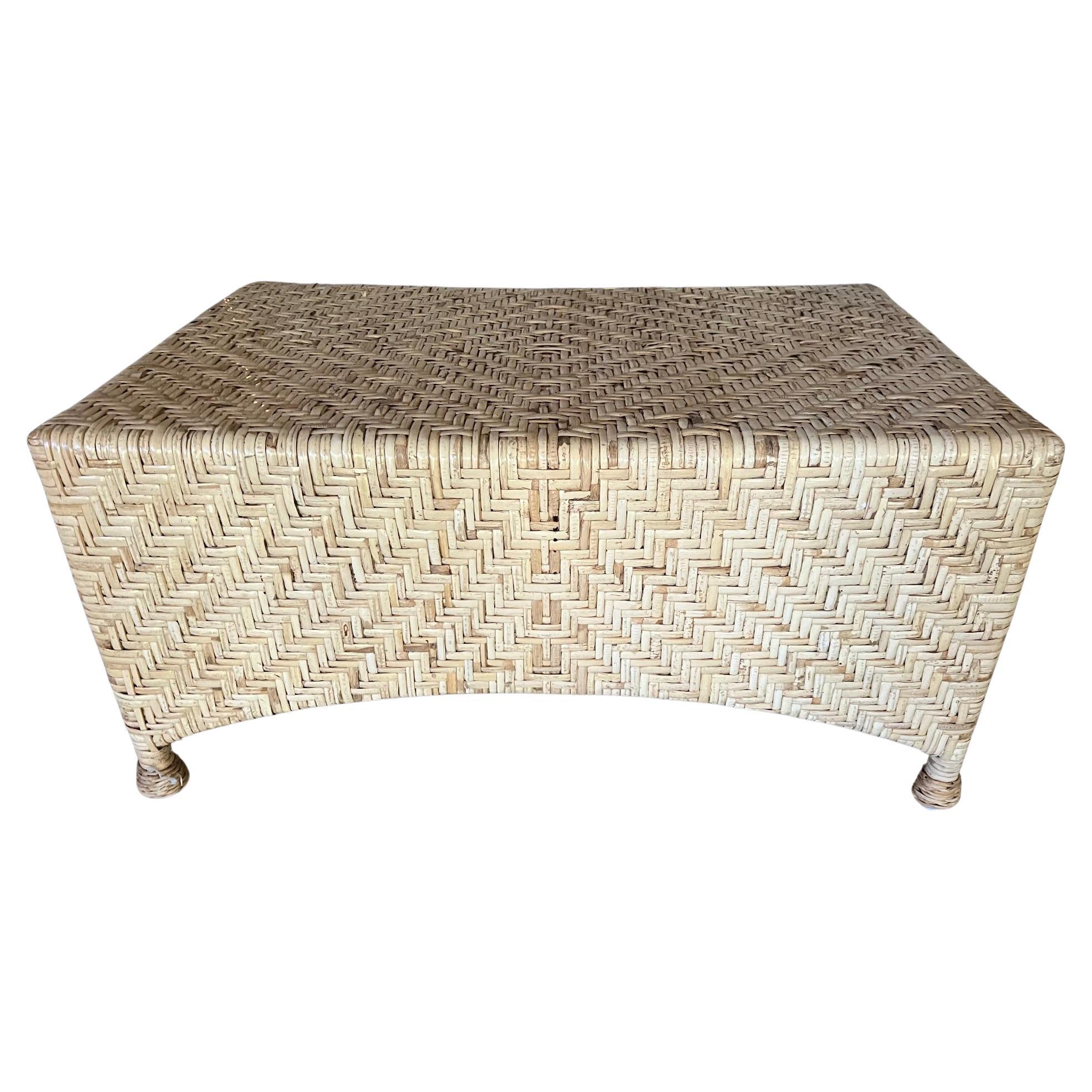 McGuire Furniture Wicker Coffee Table or Ottoman