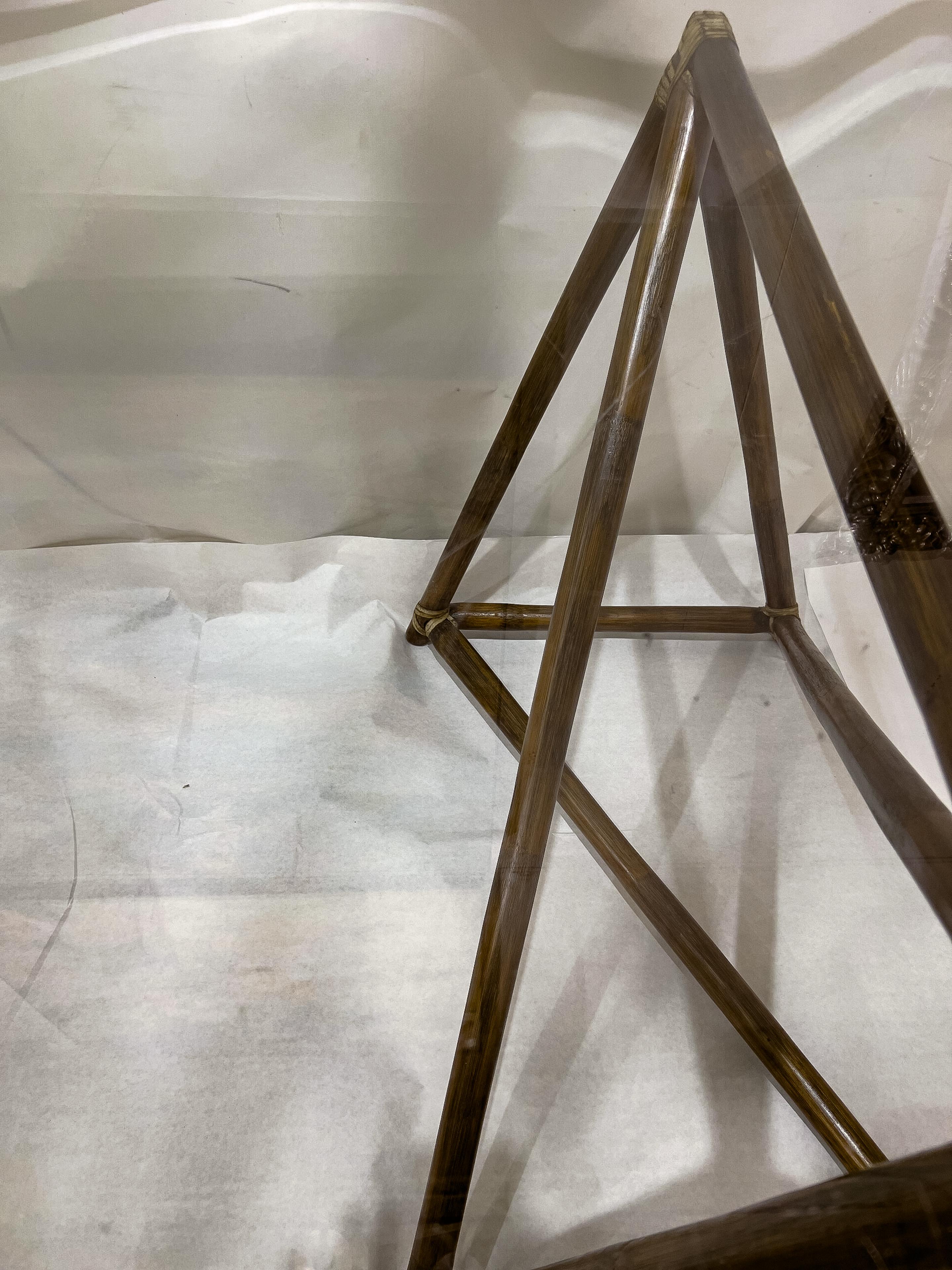McGuire Geometric Rattan Pedestals for Table Console Desk Both Item Dimensions   6