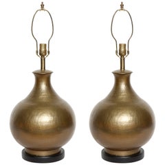 McGuire Hammered Bronze Lamps