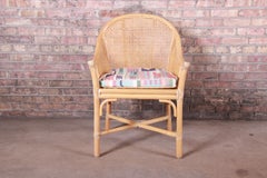 McGuire Hollywood Regency Organic Modern Bamboo and Cane Club Chair