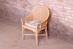McGuire Hollywood Regency Organic Modern Bamboo and Cane Club Chair