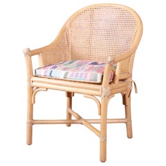 McGuire Hollywood Regency Organic Modern Bamboo and Cane Club Chair