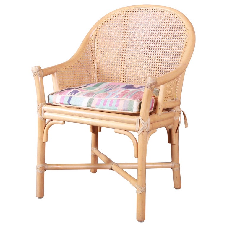 Mcguire Hollywood Regency Organic Modern Bamboo And Cane Club Chair For Sale At 1stdibs