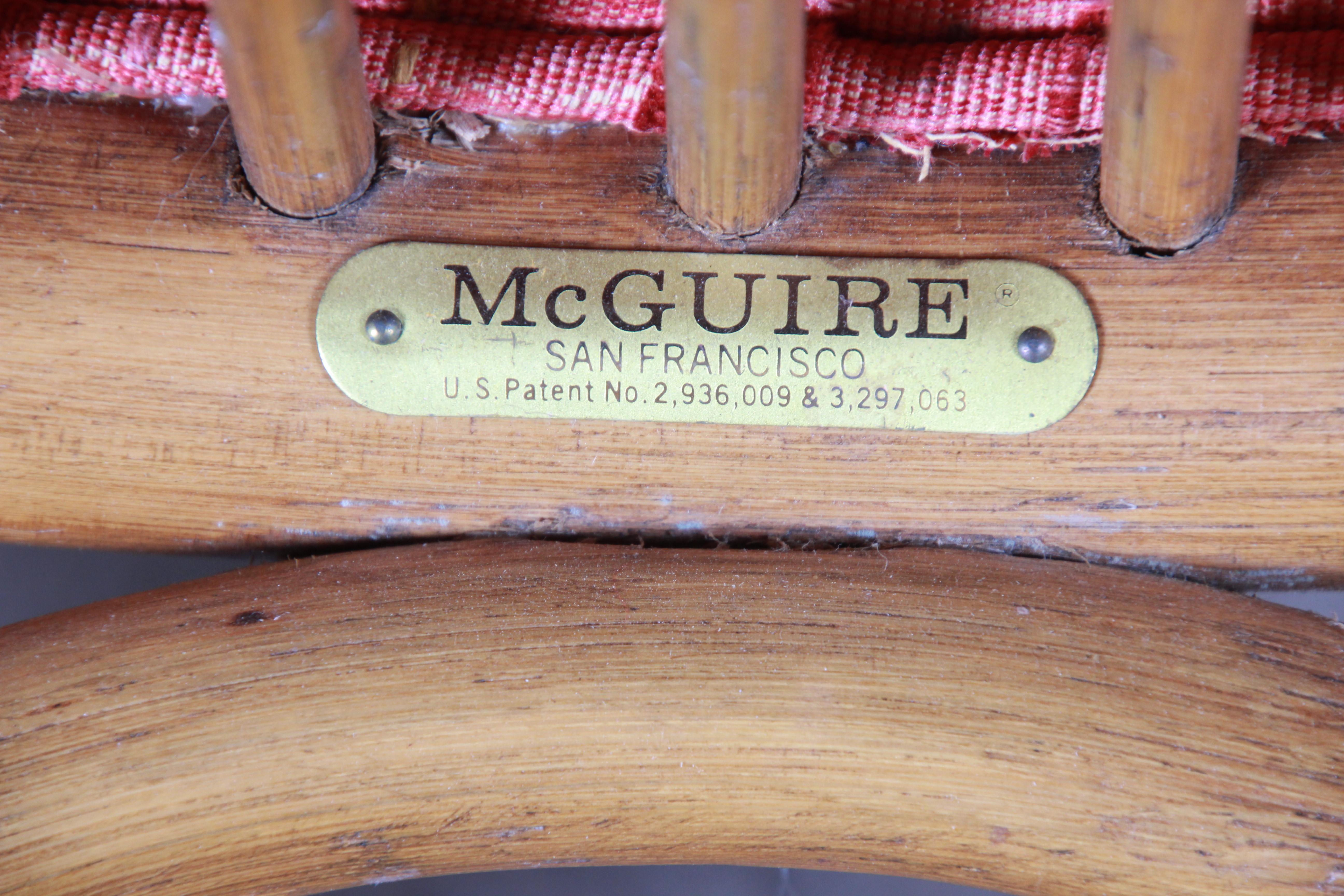 McGuire Hollywood Regency Organic Modern Bamboo Rattan Club Chair 1