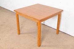 McGuire Hollywood Regency Rattan Flip-Top Dining or Game Table, Newly Refinished