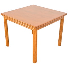 McGuire Hollywood Regency Rattan Flip-Top Dining or Game Table, Newly Refinished