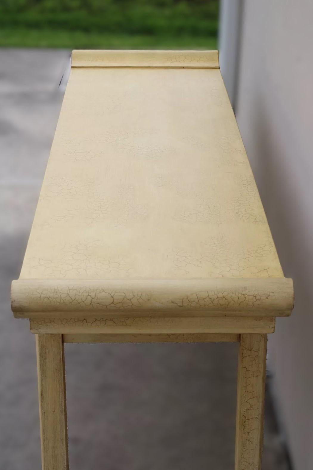 Monumental McGuire Ming Altar Table with Ivory Crackle Finish For Sale 4