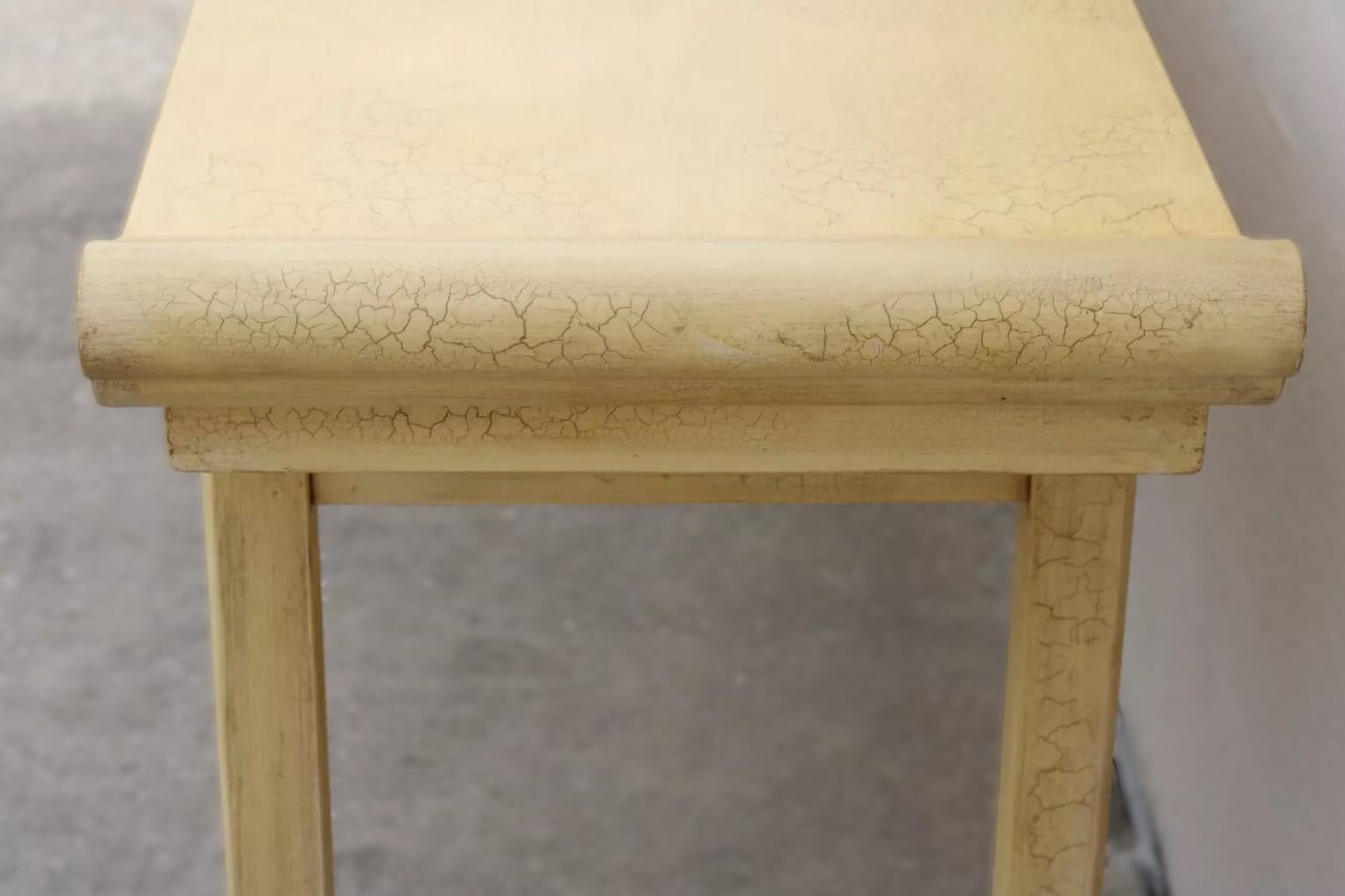 Monumental McGuire Ming Altar Table with Ivory Crackle Finish For Sale 7