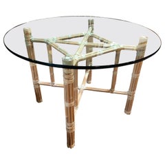 McGuire Leather Wrapped Bamboo Table