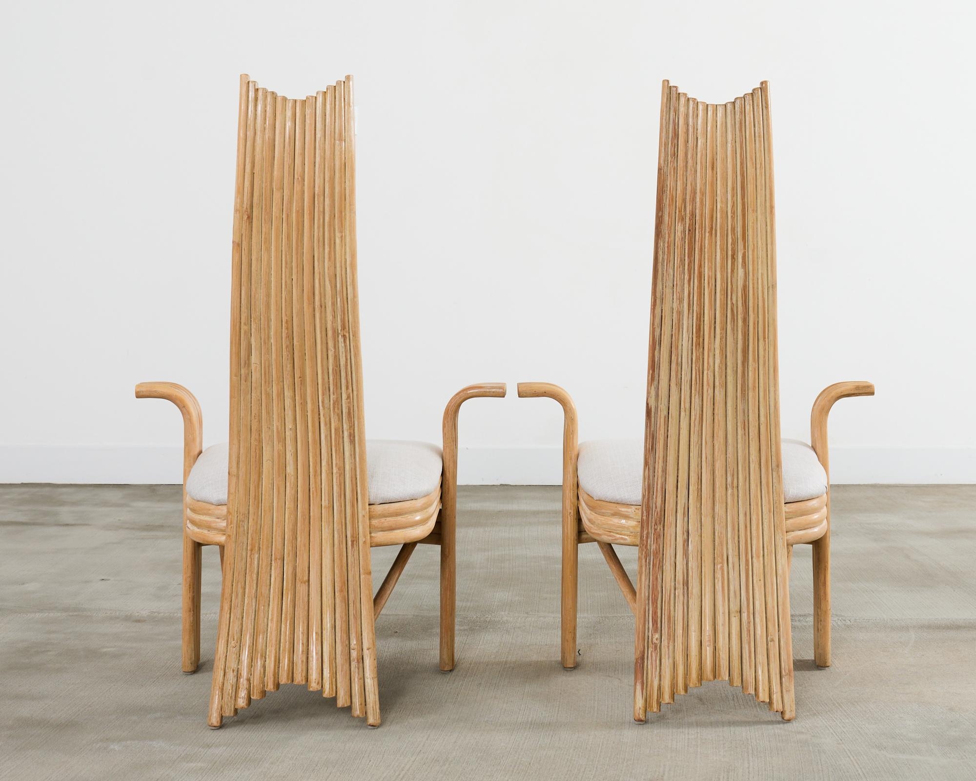Poltrone da pranzo in rattan organico moderno stile McGuire Mackintosh in vendita 4