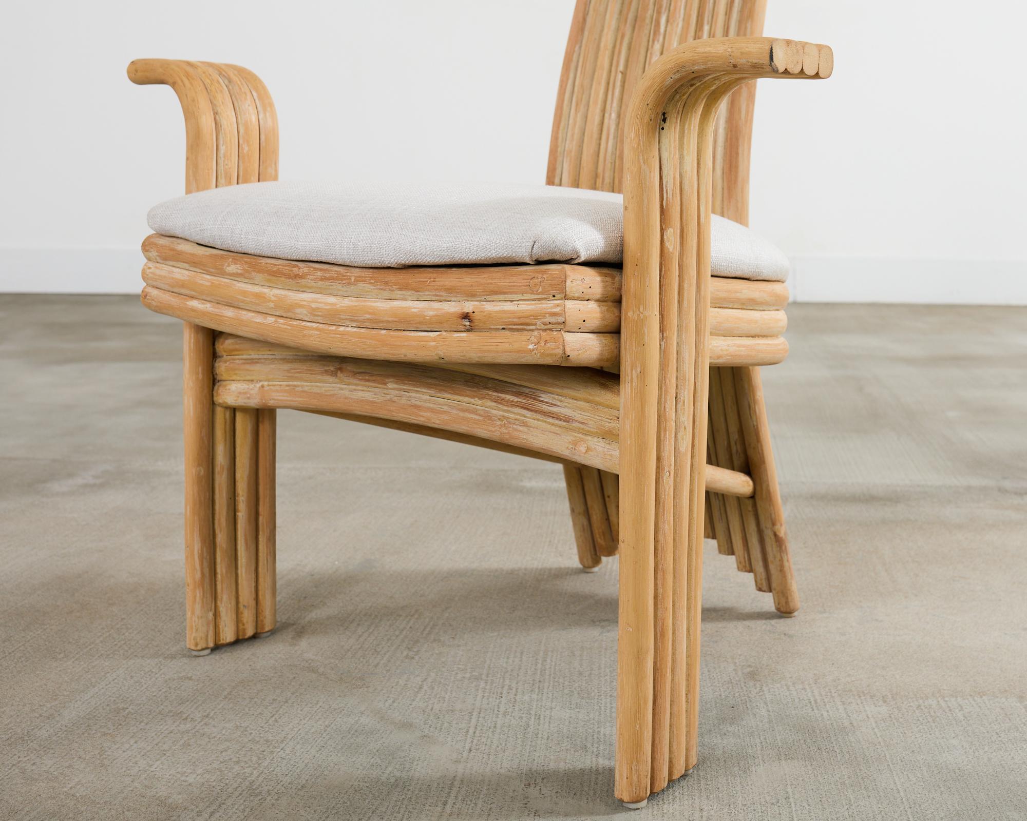 Poltrone da pranzo in rattan organico moderno stile McGuire Mackintosh in vendita 6