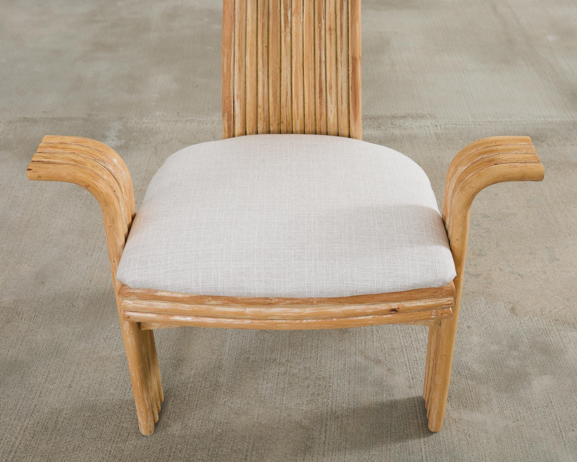 Poltrone da pranzo in rattan organico moderno stile McGuire Mackintosh in vendita 8