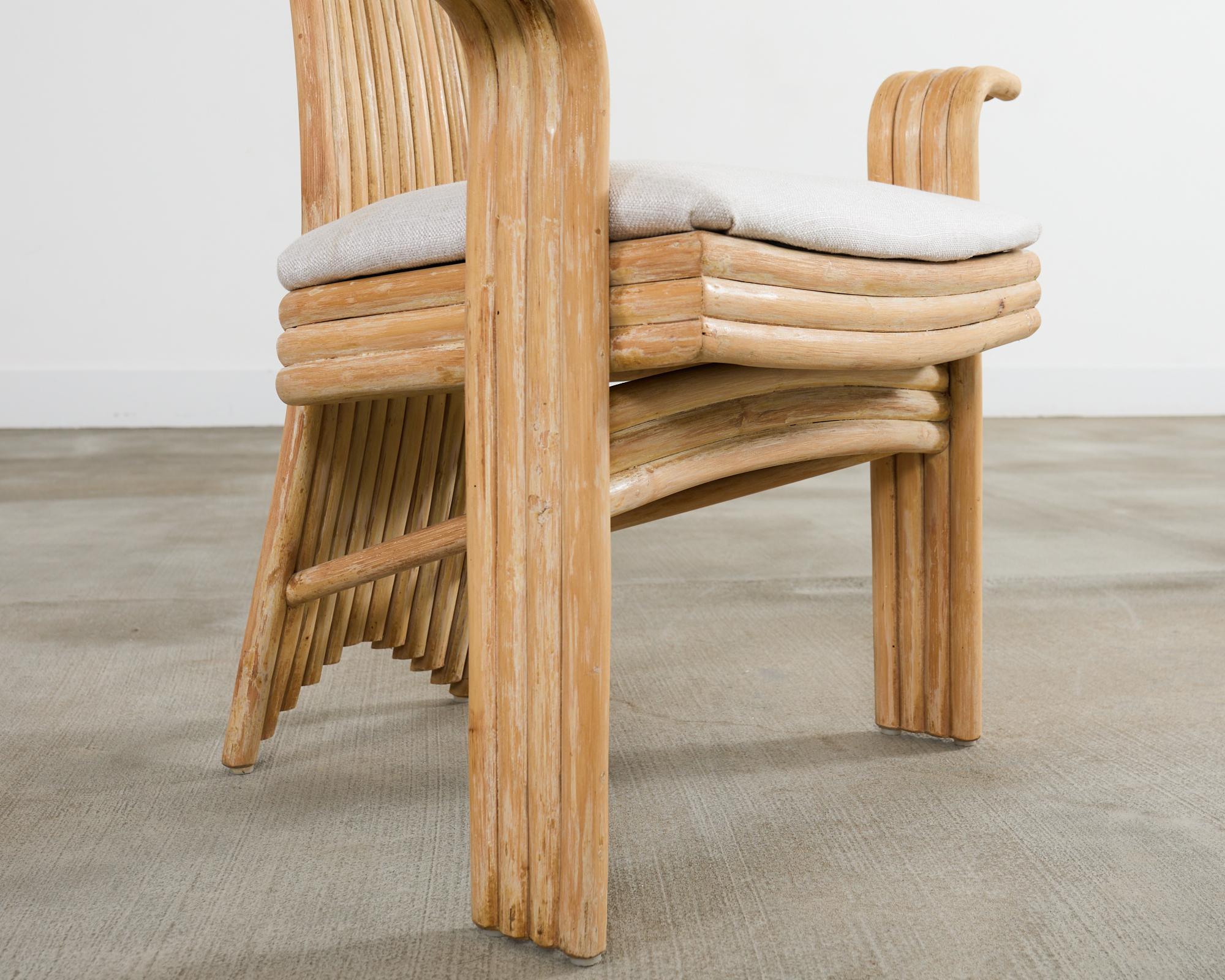 Poltrone da pranzo in rattan organico moderno stile McGuire Mackintosh in vendita 11