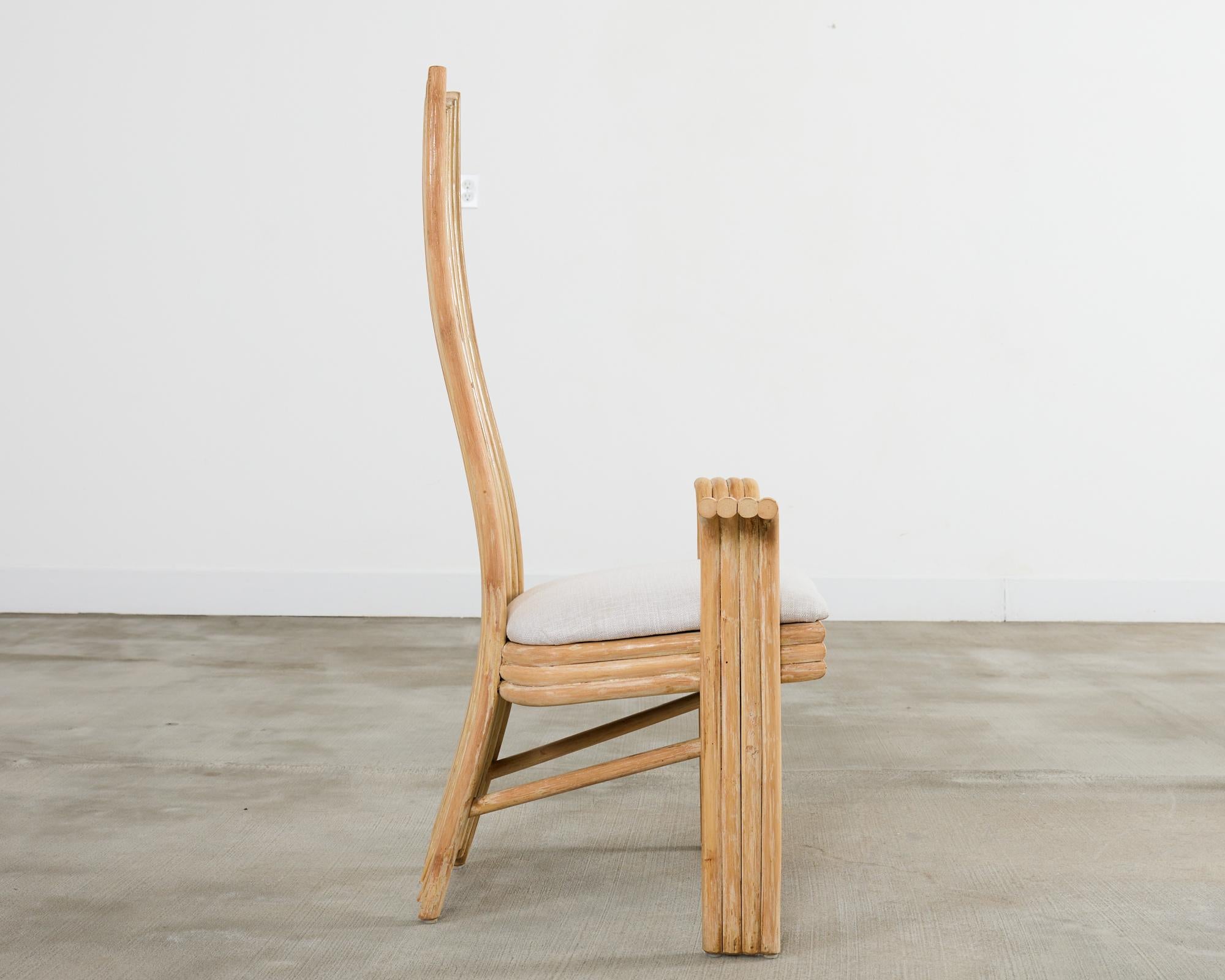 Poltrone da pranzo in rattan organico moderno stile McGuire Mackintosh in vendita 12