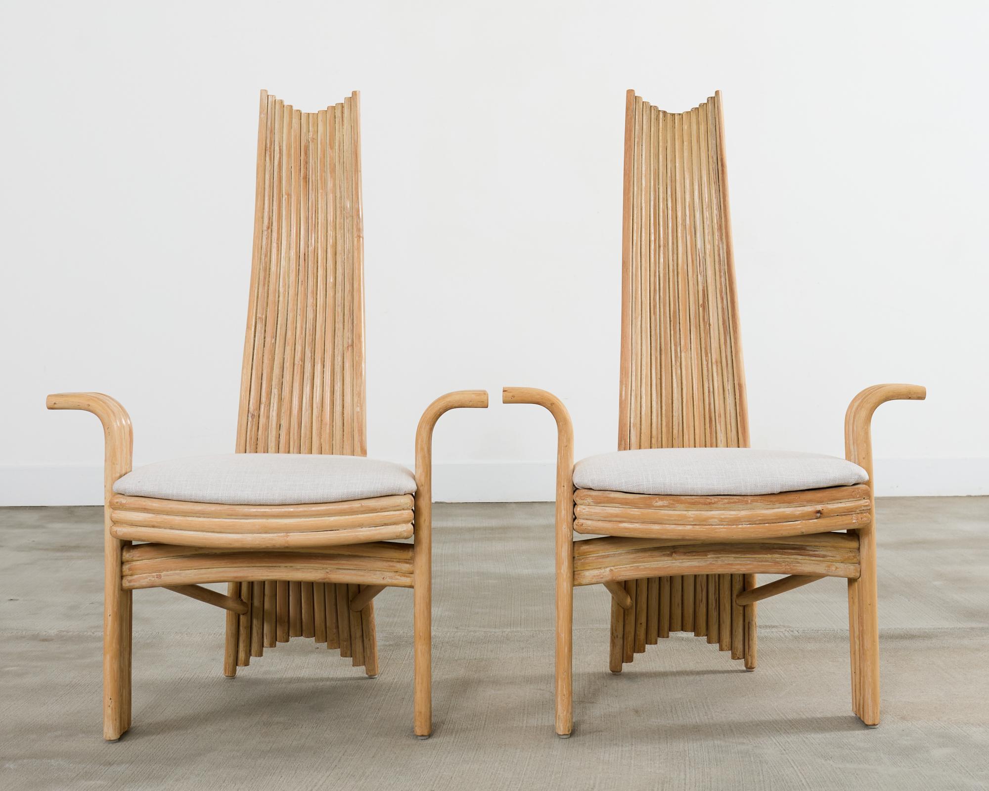 Americano Poltrone da pranzo in rattan organico moderno stile McGuire Mackintosh in vendita