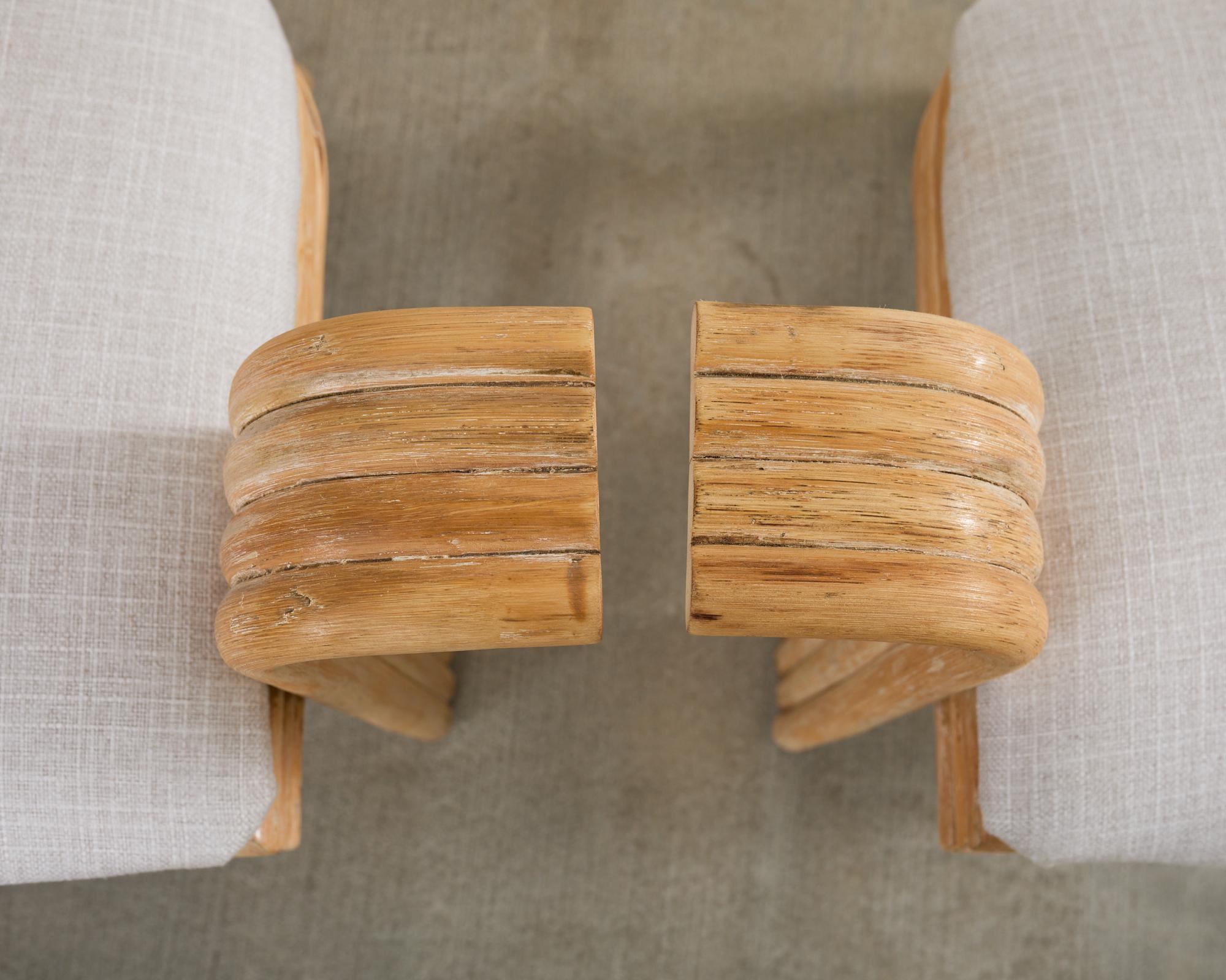 XX secolo Poltrone da pranzo in rattan organico moderno stile McGuire Mackintosh in vendita