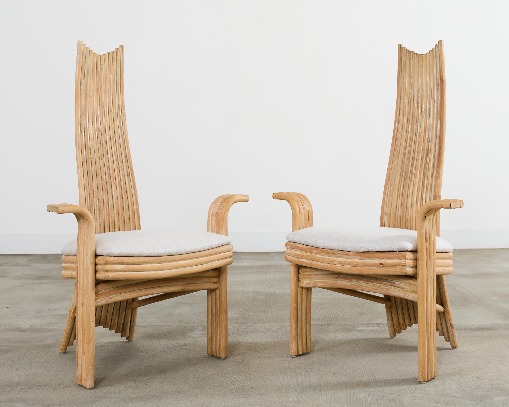 Poltrone da pranzo in rattan organico moderno stile McGuire Mackintosh in vendita 1