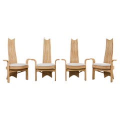 Poltrone da pranzo in rattan organico moderno stile McGuire Mackintosh