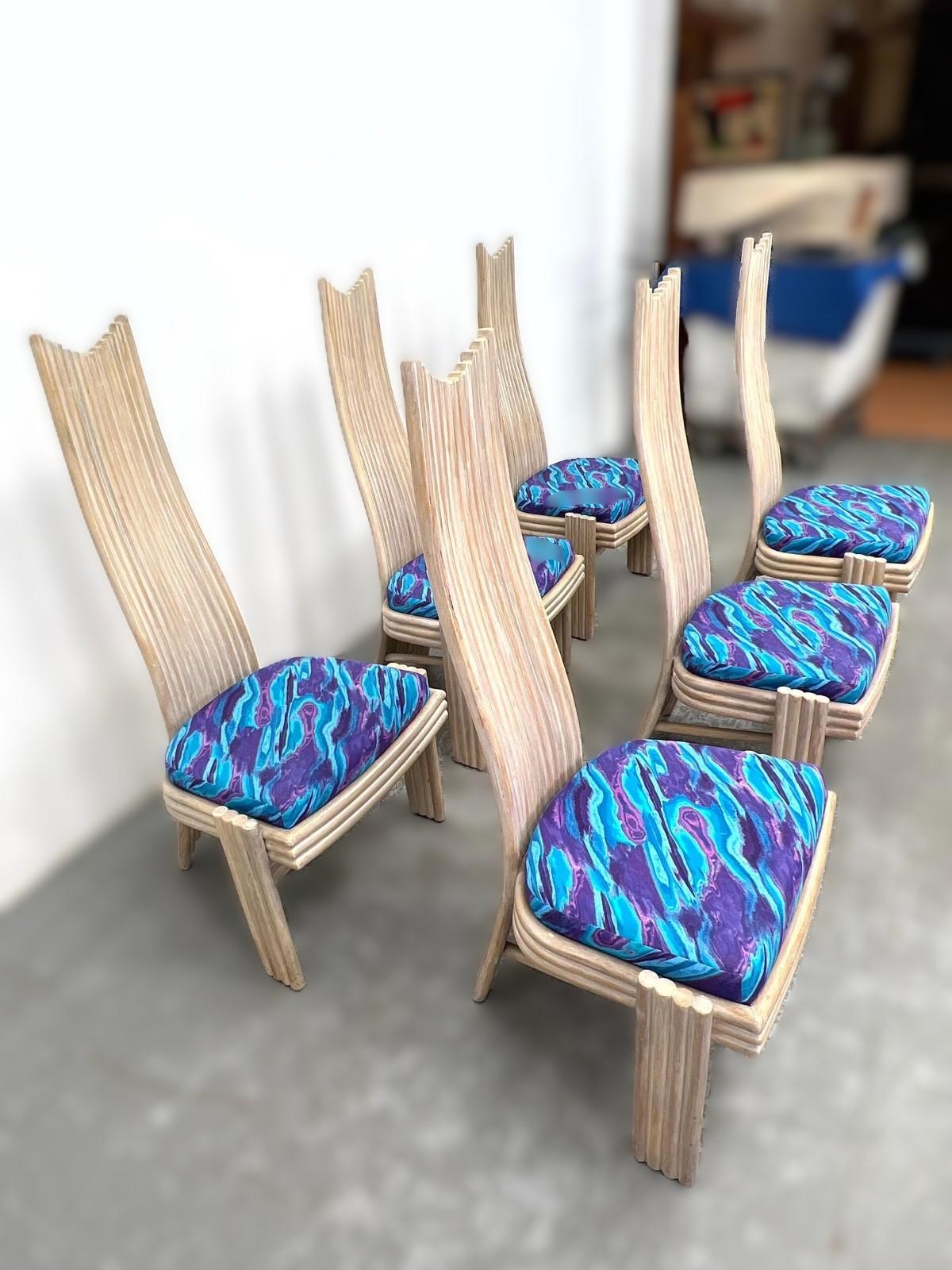 McGuire Mackintosh Style Sculptural Organic Modern Rattan Dining Chairs en vente 4