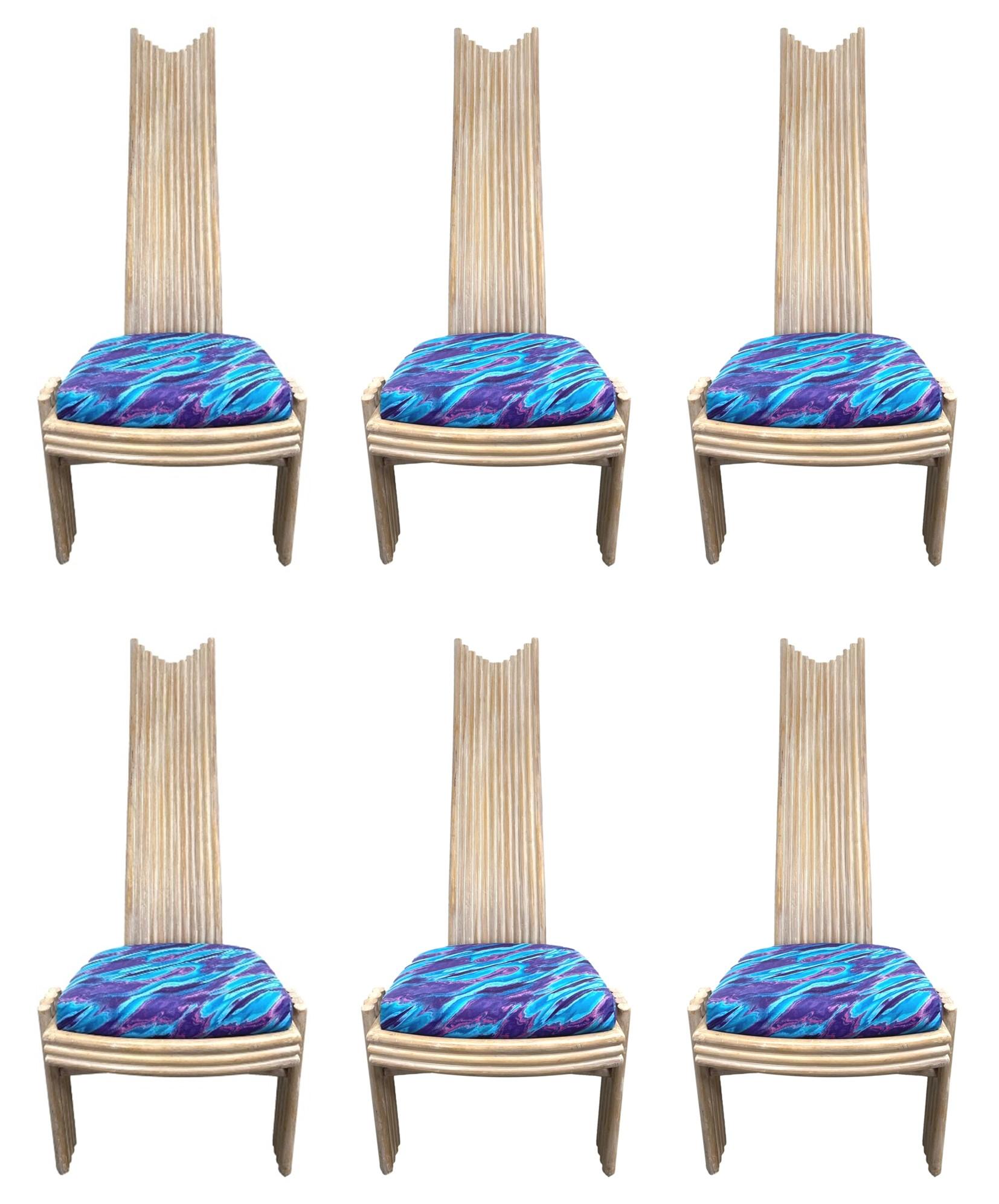 Inconnu McGuire Mackintosh Style Sculptural Organic Modern Rattan Dining Chairs en vente