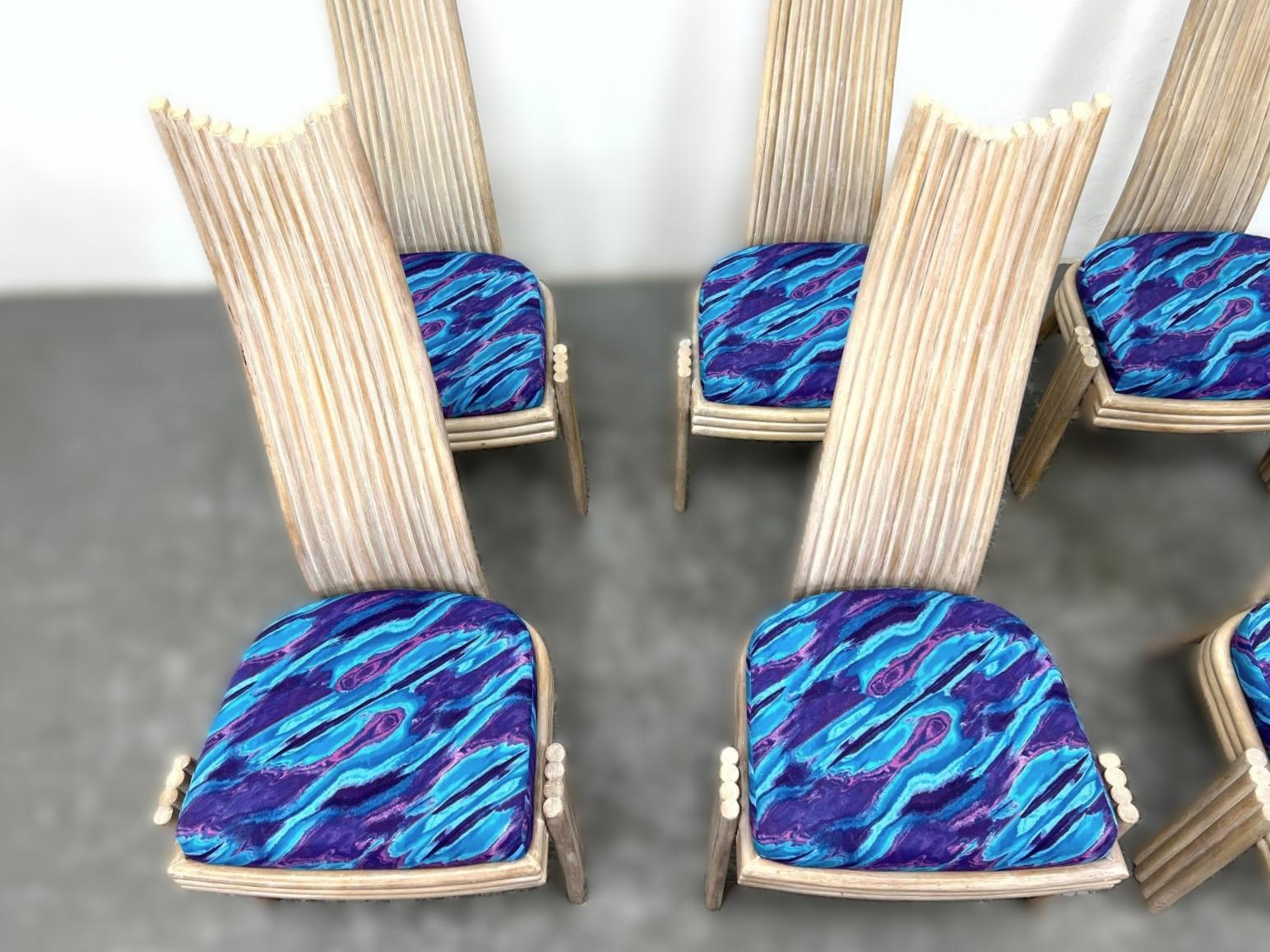 McGuire Mackintosh Style Sculptural Organic Modern Rattan Dining Chairs Bon état - En vente à Vero Beach, FL